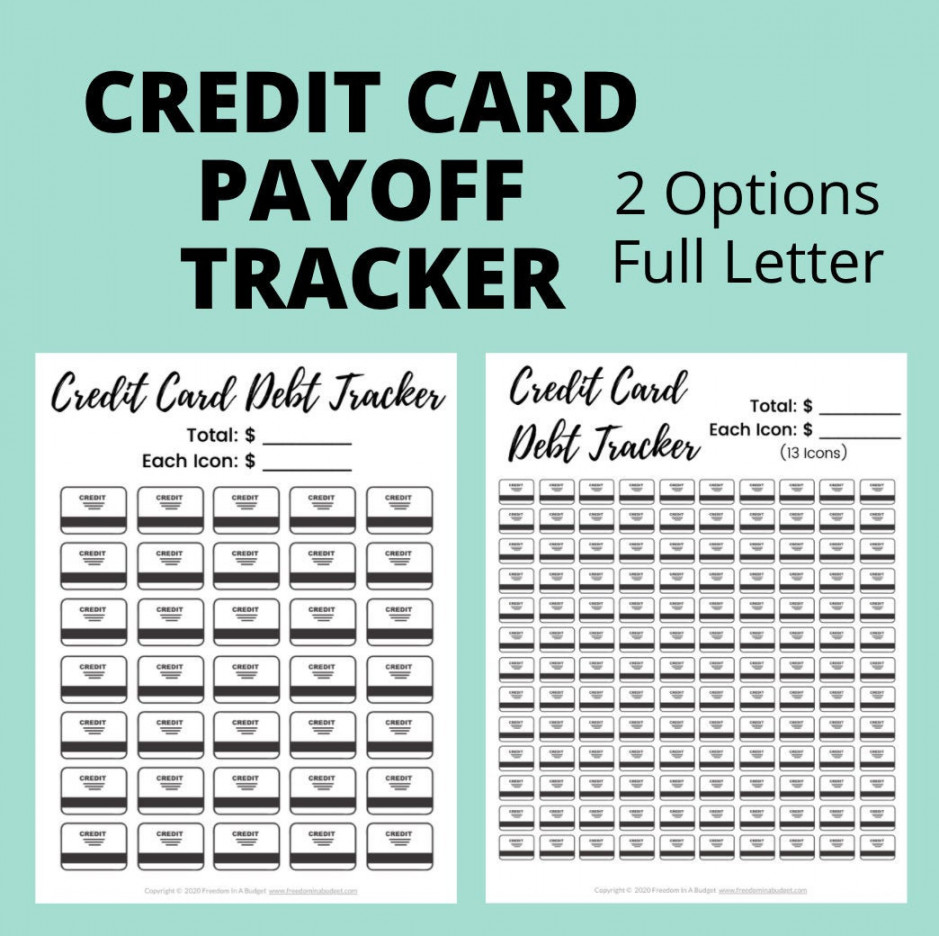 Credit Card Debt Payoff Tracker Printable Credit Card Payoff - Etsy