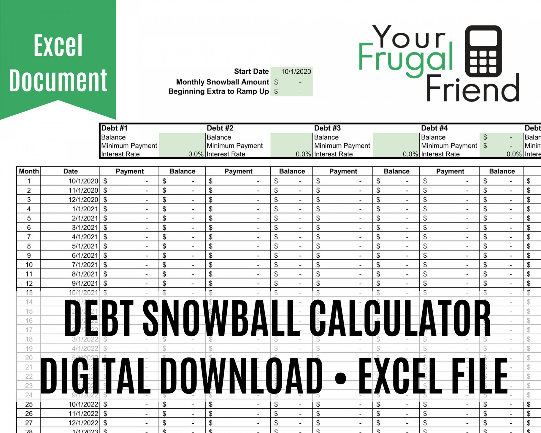 Debt Payoff Calculator Spreadsheet Debt Snowball Excel - Etsy