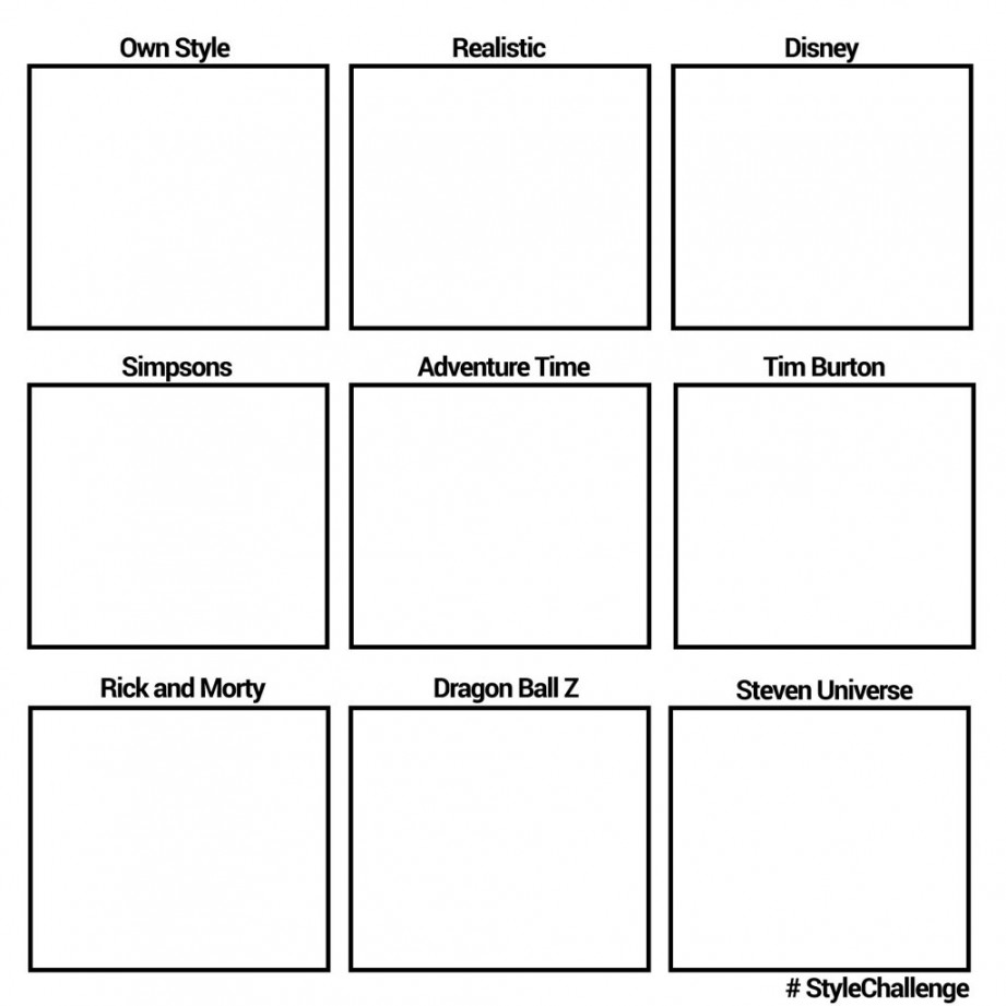 Different Art Styles Challenge Template – BrushWarriors