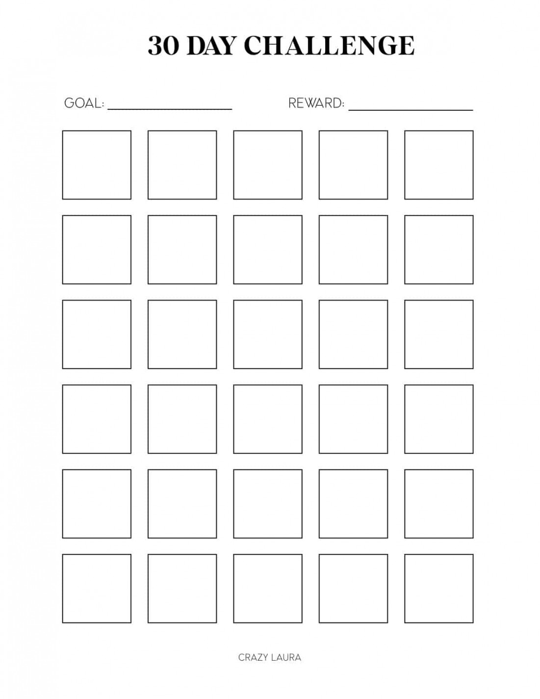 Free Challenge Tracker Printable With  &  Day Pages