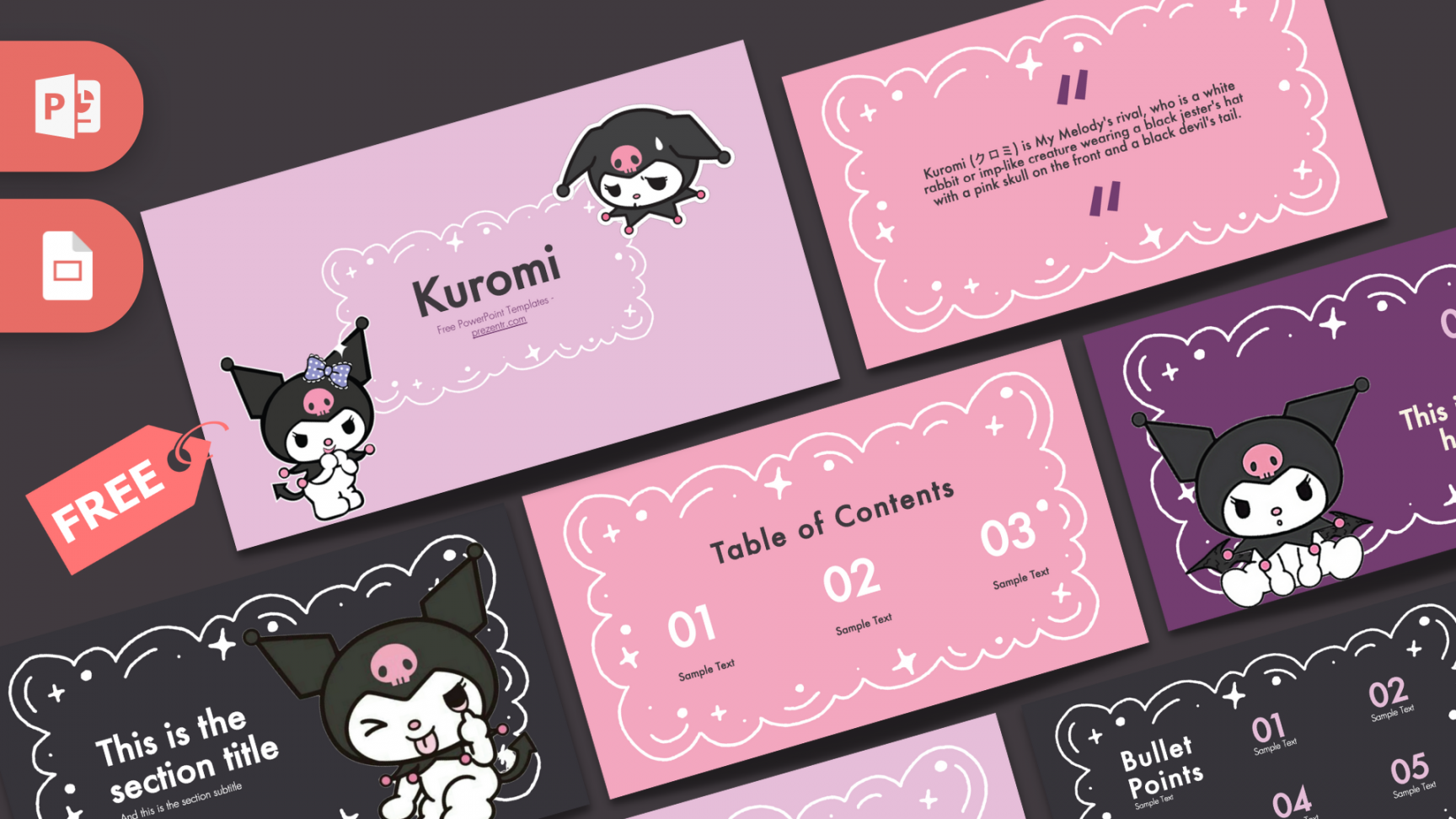 Free Kuromi PowerPoint Template - Prezentr