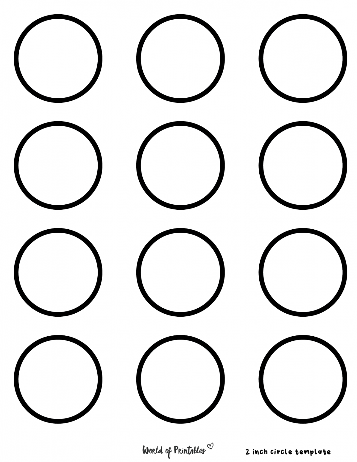 Free Printable Circle Templates - Various Sizes - World of Printables