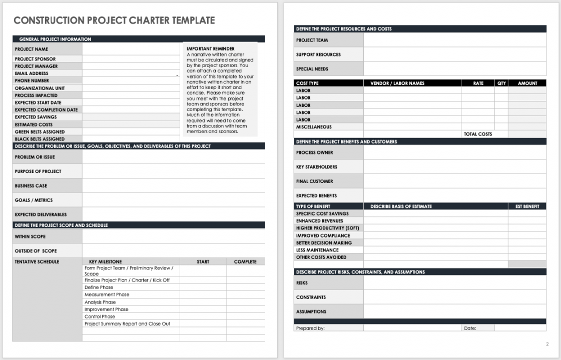 Free Project Charter Templates with Expert Tips  Smartsheet