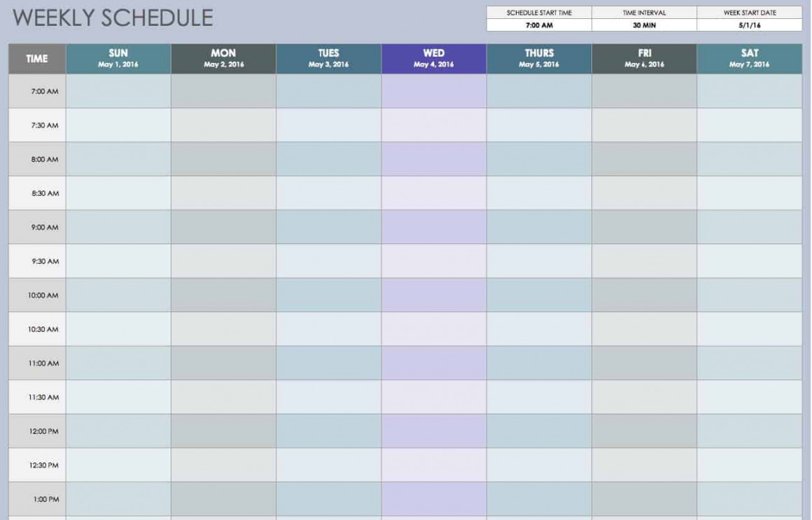 Free Weekly Schedule Templates For Excel - Smartsheet