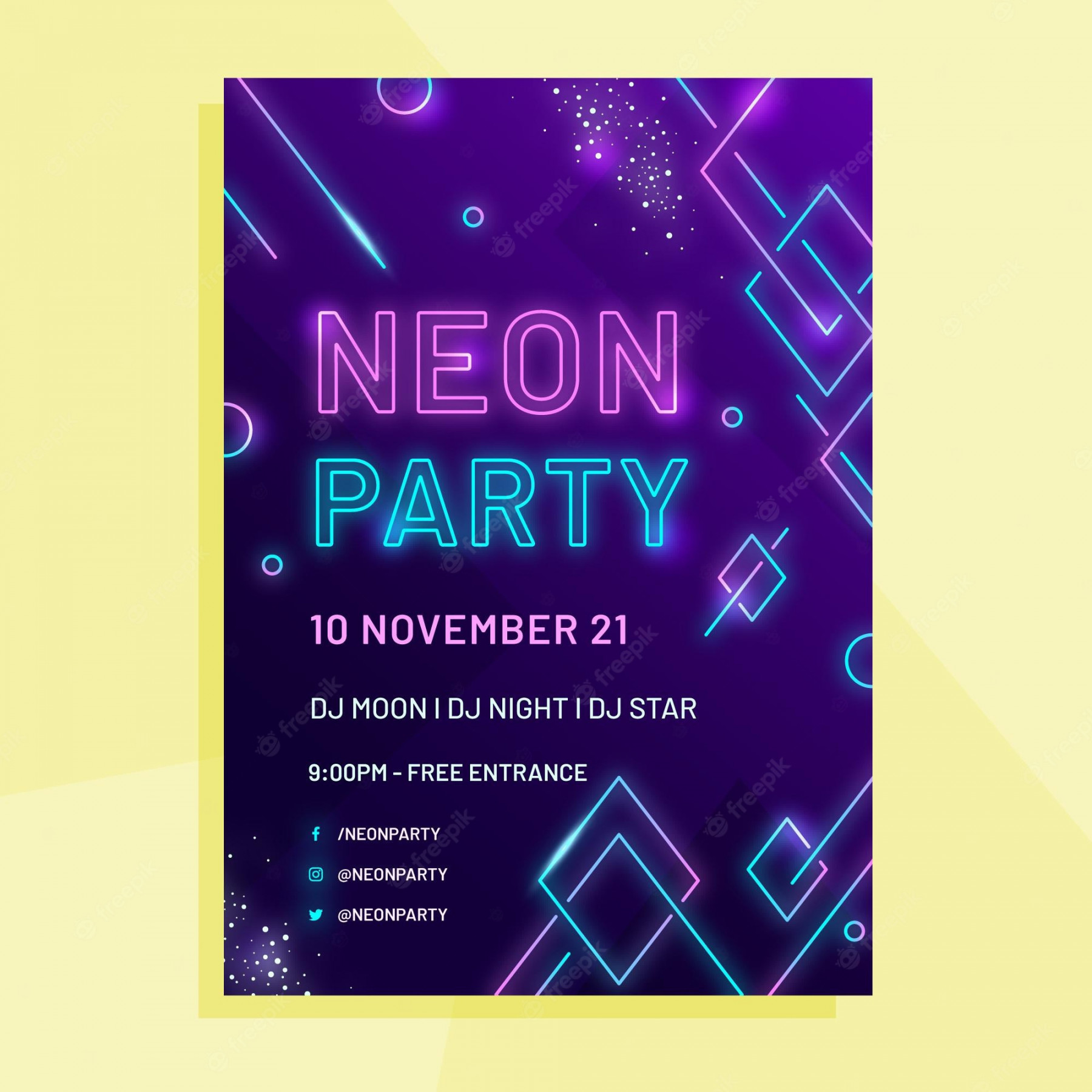 Neon Party Invitation Images - Free Download on Freepik