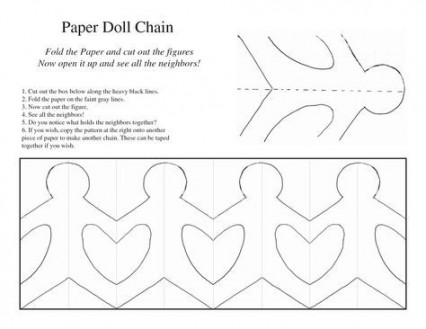 Paper Doll Chain Template  Paper doll chain, Paper doll printable