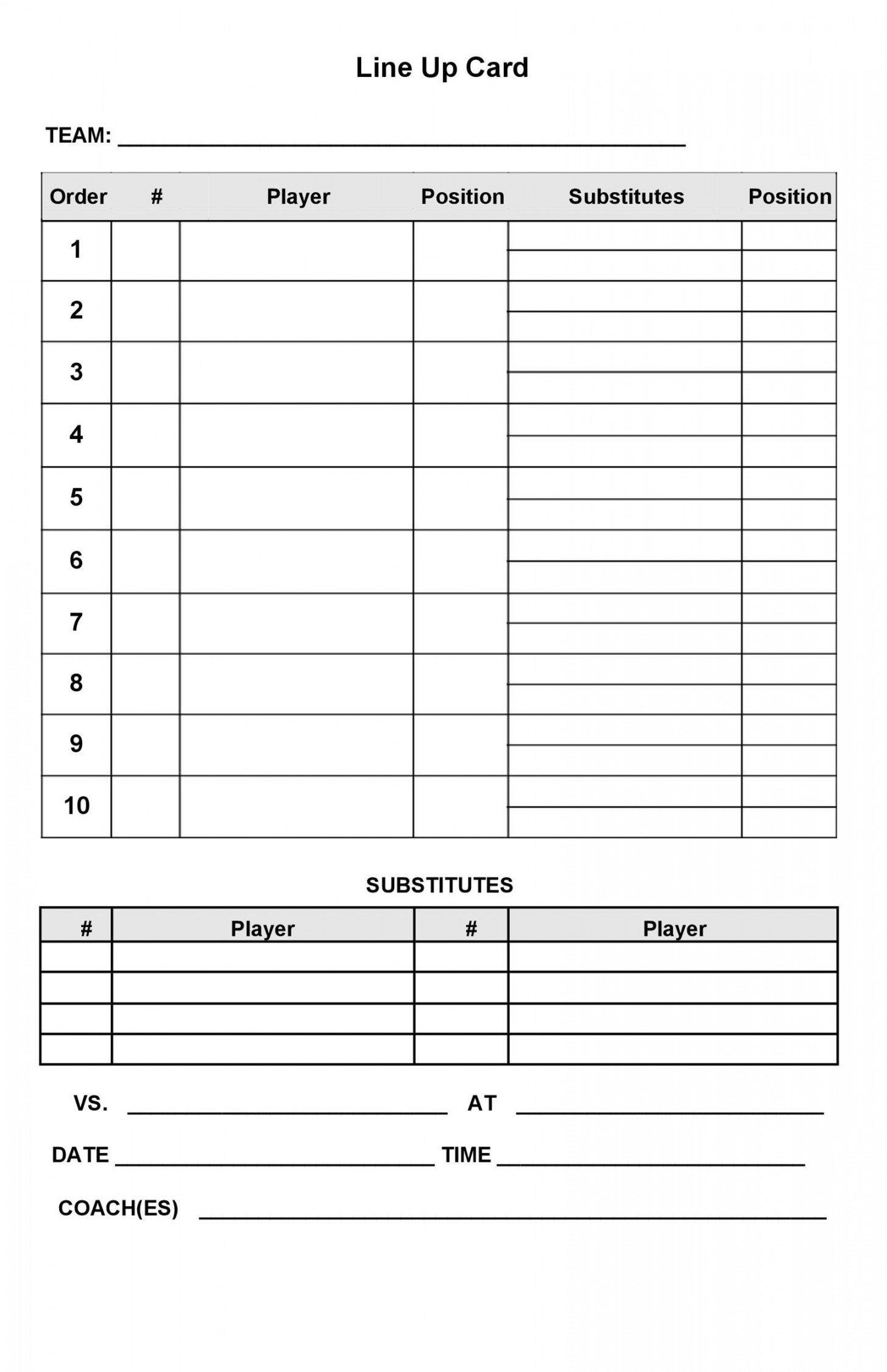 Printable Baseball Lineup Templates [Free Download] ᐅ TemplateLab