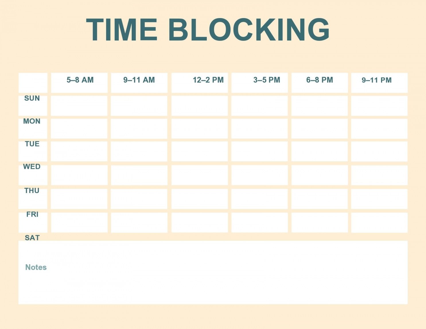 Printable Time Blocking Templates (Free) ᐅ TemplateLab