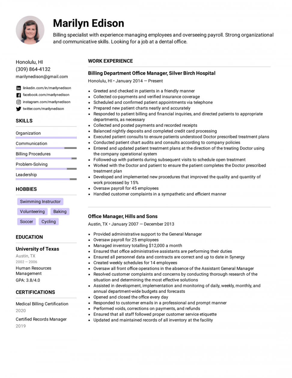 Reverse Chronological Resume Templates & Formats for   Easy