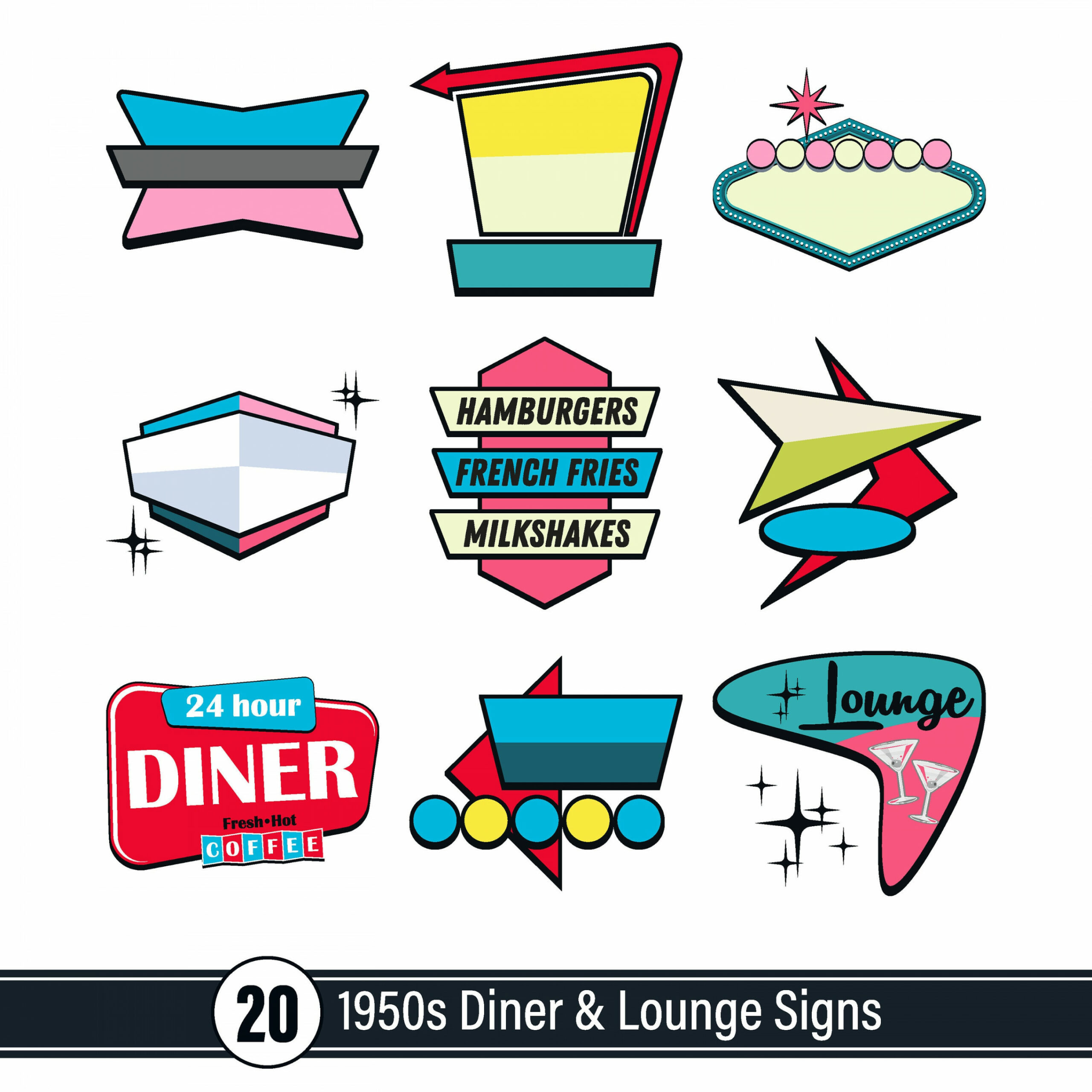 s Diner Motel and Lounge Signs SVG Bundle  Fully - Etsy