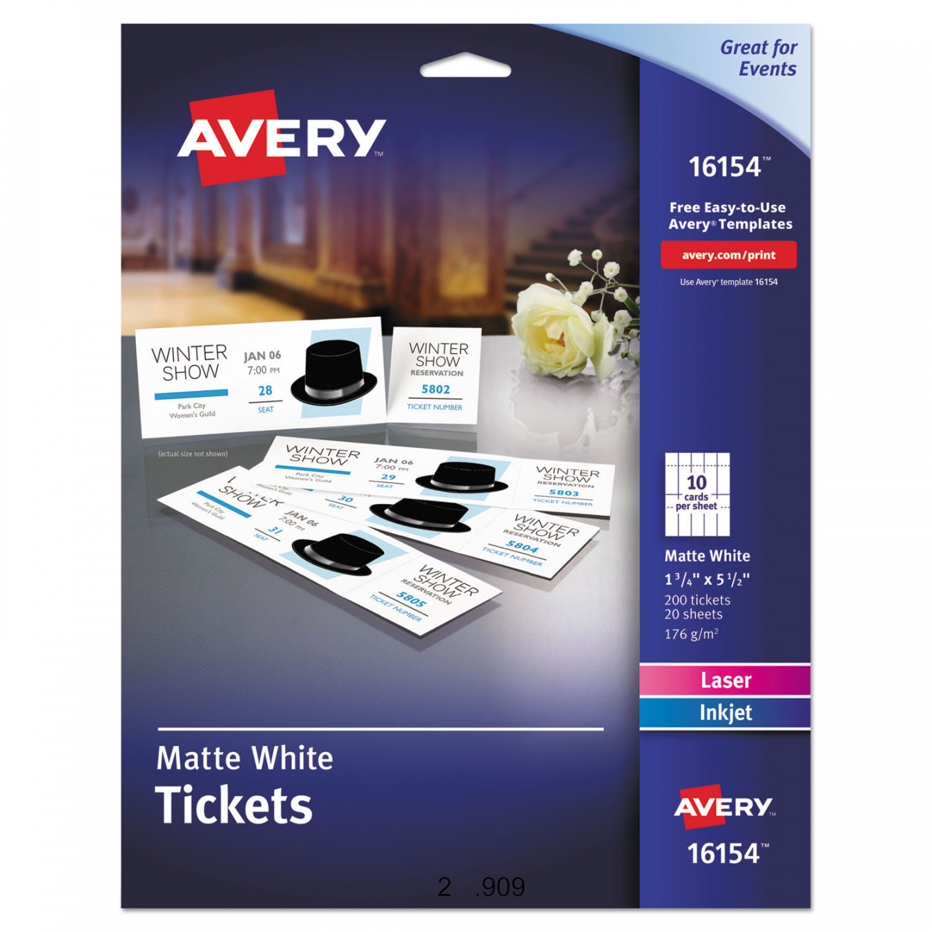 AVE Printable Tickets by Avery  OnTimeSupplies