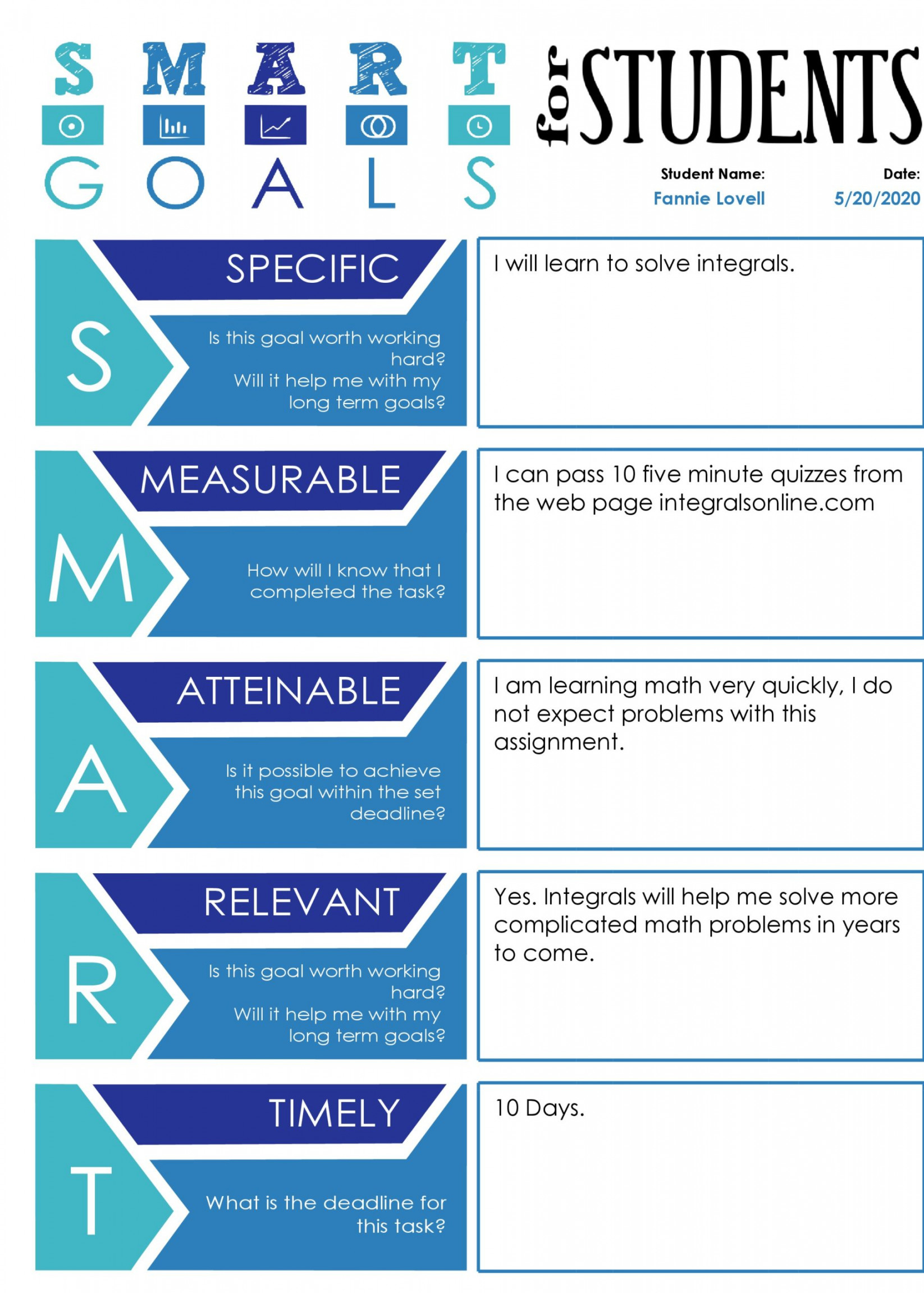 Best SMART Goals Worksheets (Excel, Word, PDF)