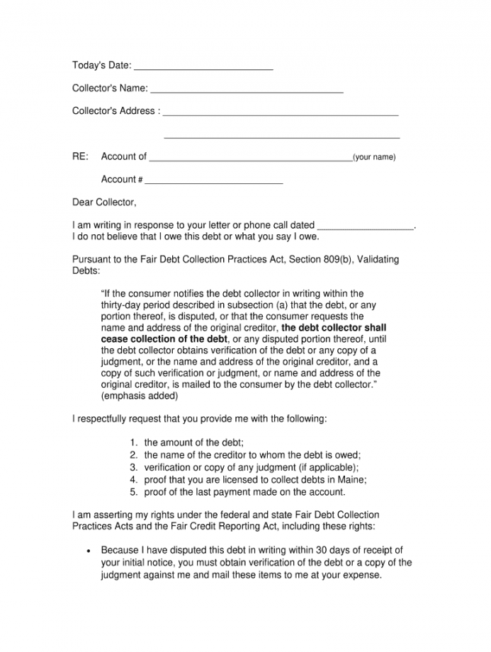 Collection dispute letter pdf: Fill out & sign online  DocHub