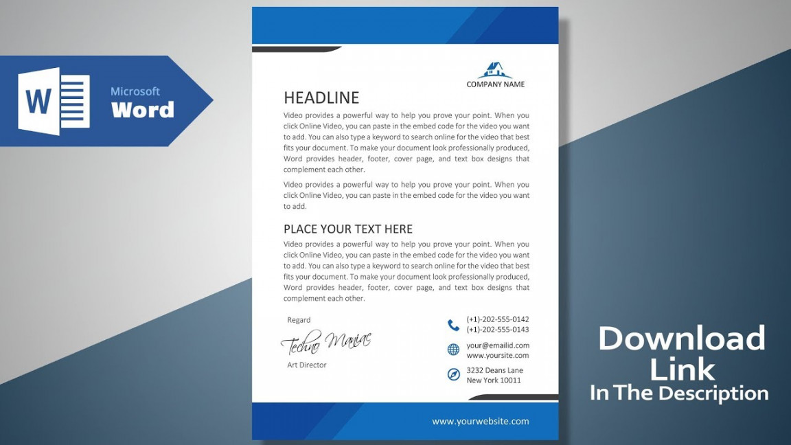 Create a Modern Professional Letterhead  Free Template  MS Word  Letterhead Tutorial Version .