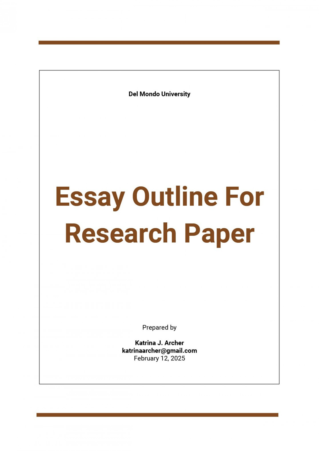 Essay Outline For Research Paper Template - Download in Word