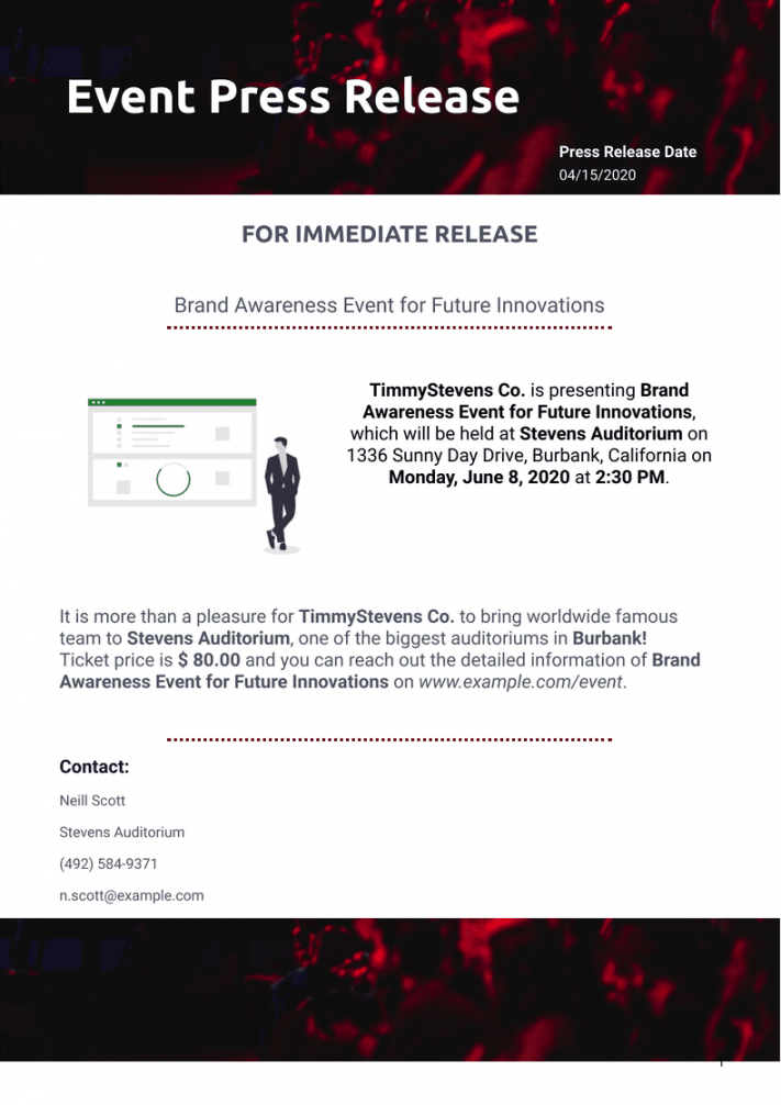 Event Press Release Template - PDF Templates  Jotform