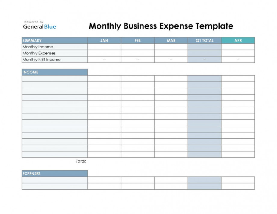 Excel Spreadsheet for Business Expenses (Expense Spreadsheet)