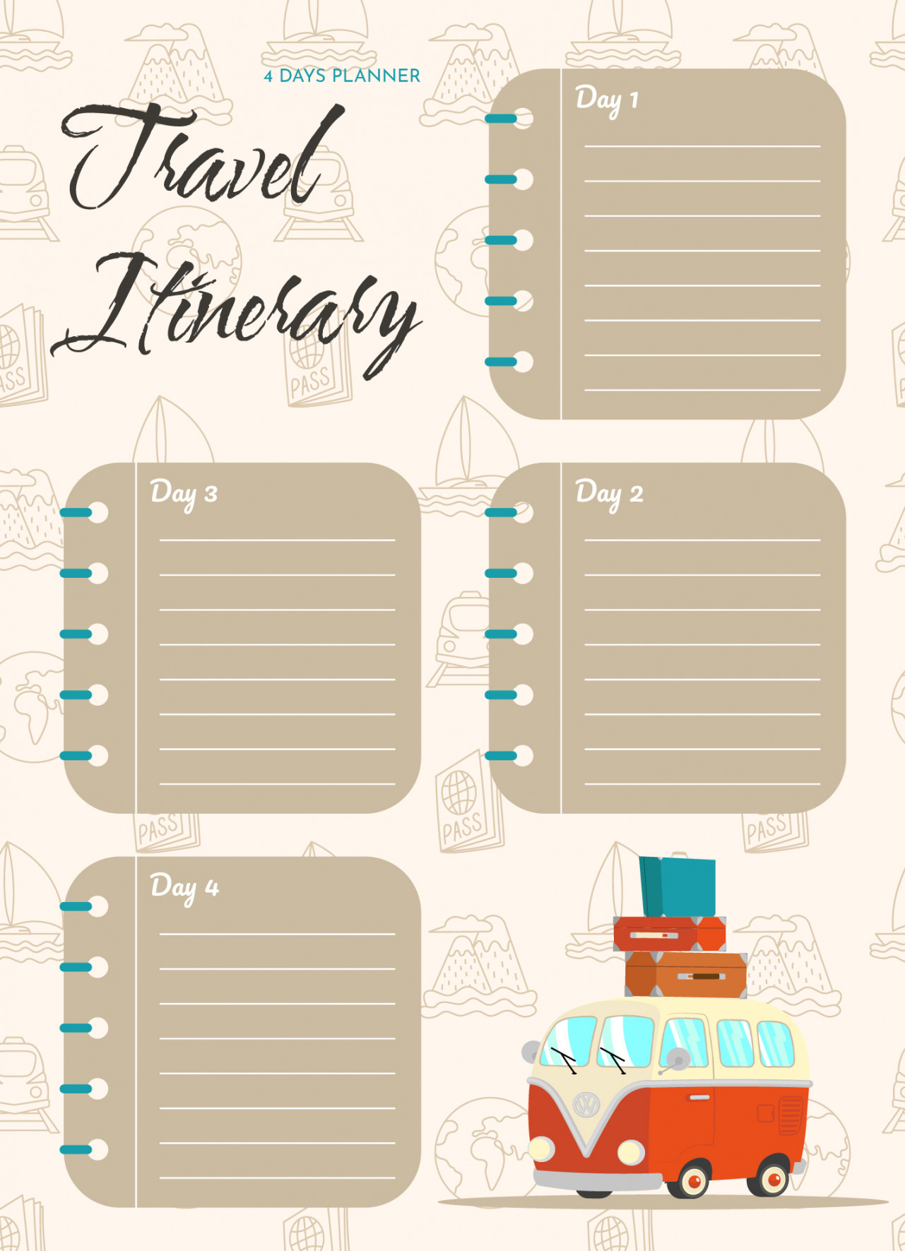 Family Vacation Itinerary Free Google Docs Template - gdoc