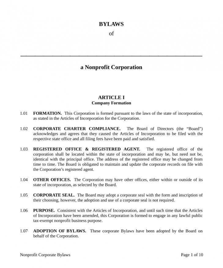 Florida Nonprofit Bylaws – Northwest Registered Agent