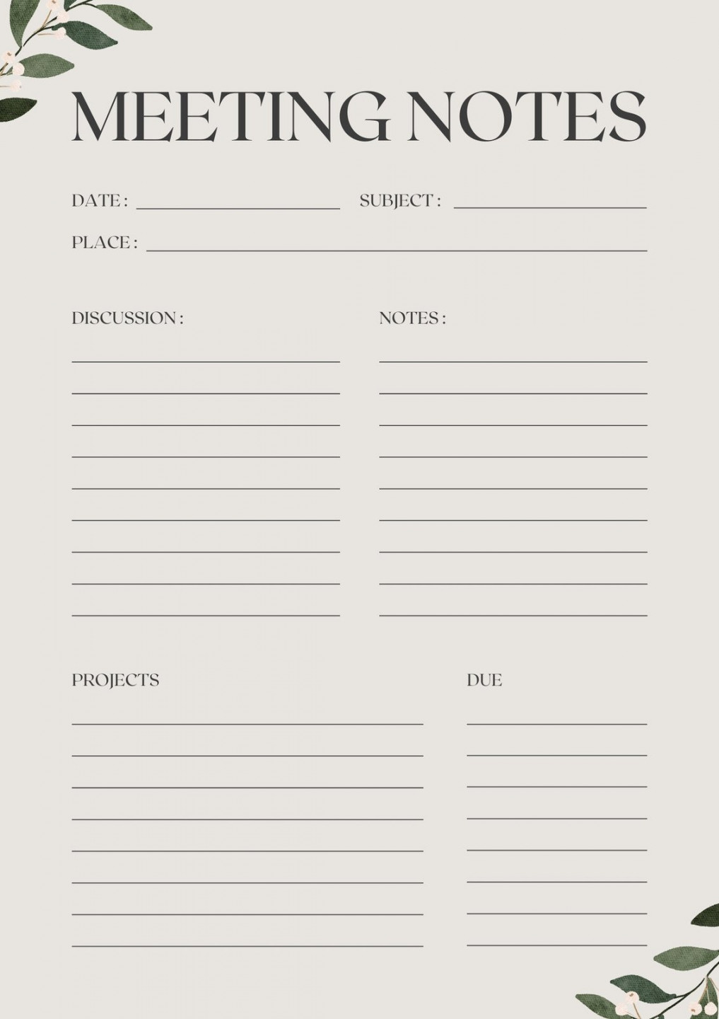 Free, editable, printable meeting minutes templates  Canva