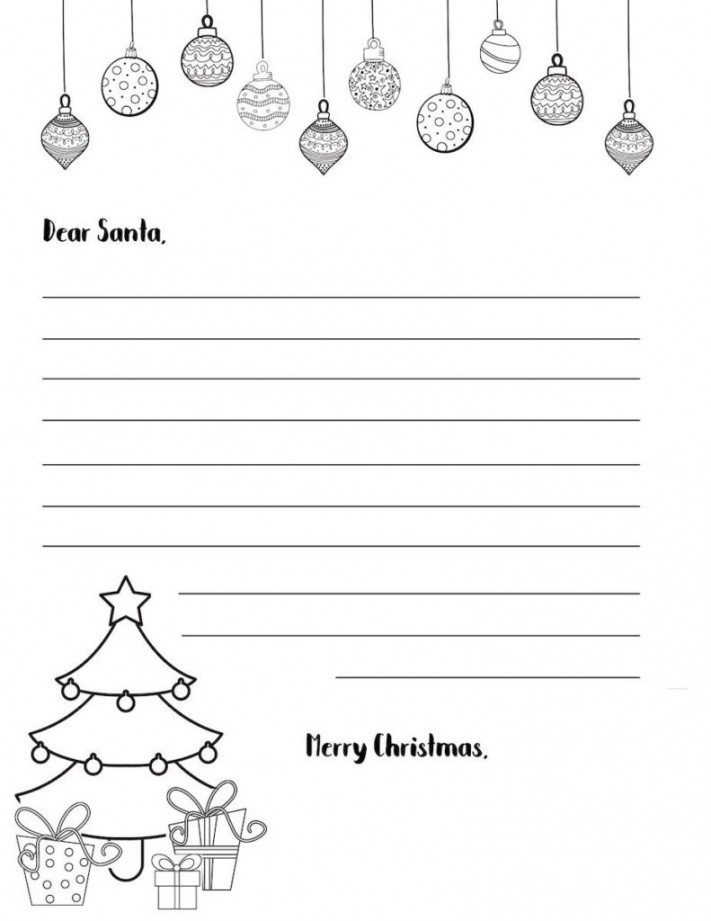 Free Letter to Santa Template in Black and White - OriginalMOM