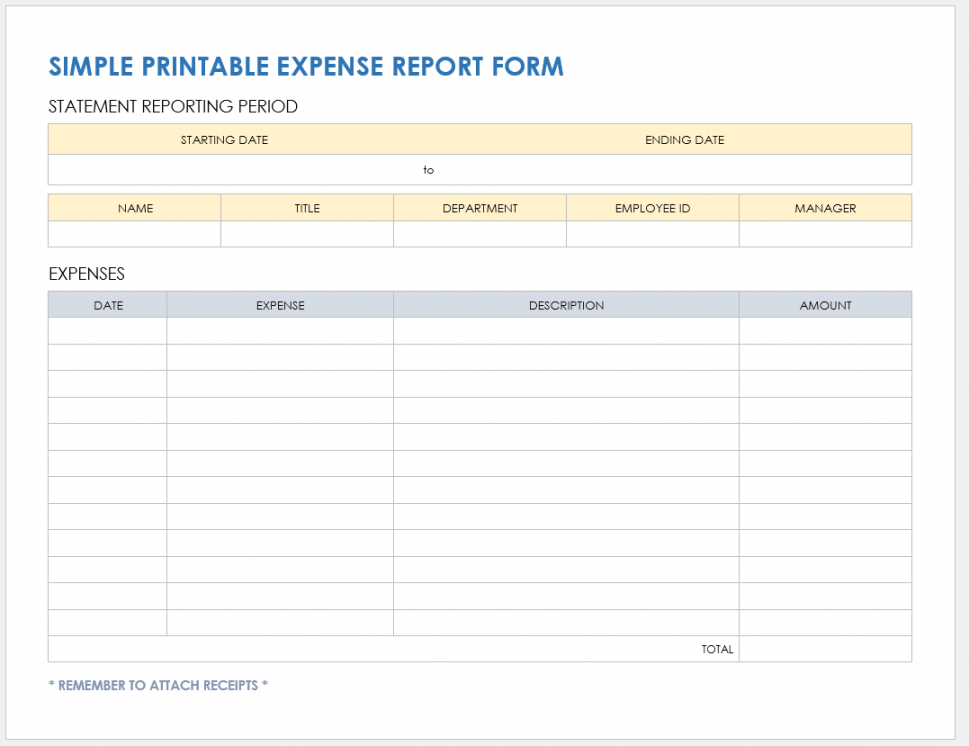 Free PDF Expense Report Templates and Forms  Smartsheet