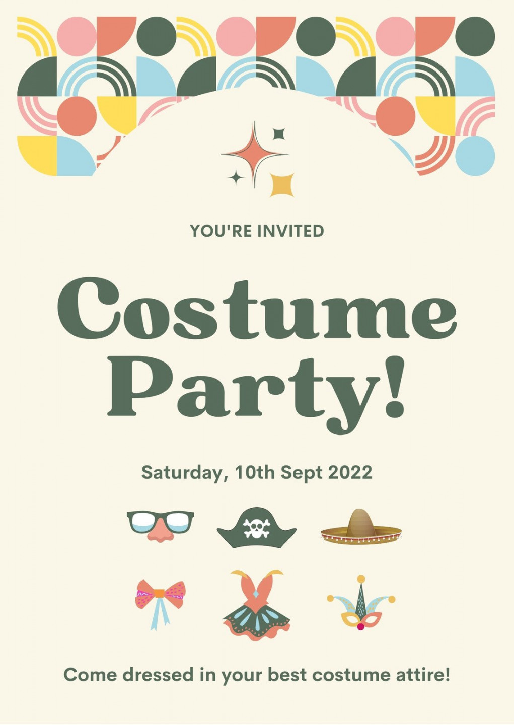 Free printable costume party invitation templates  Canva