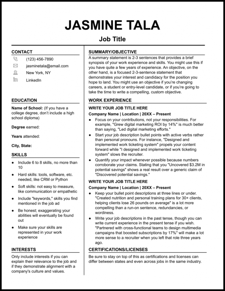 Google Docs Resume Templates Built for