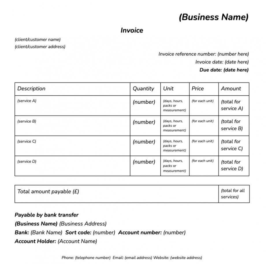 Invoice as a self-employed cleaner - with template  Countingup