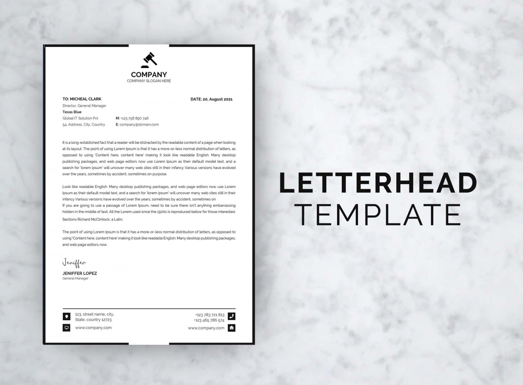 Letterhead Template Fully Editable Letterhead Template A - Etsy