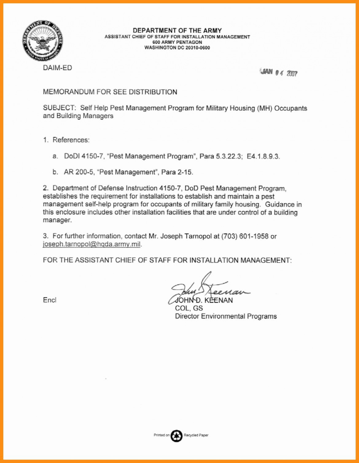 Memorandum For The Record Template in   Memorandum template