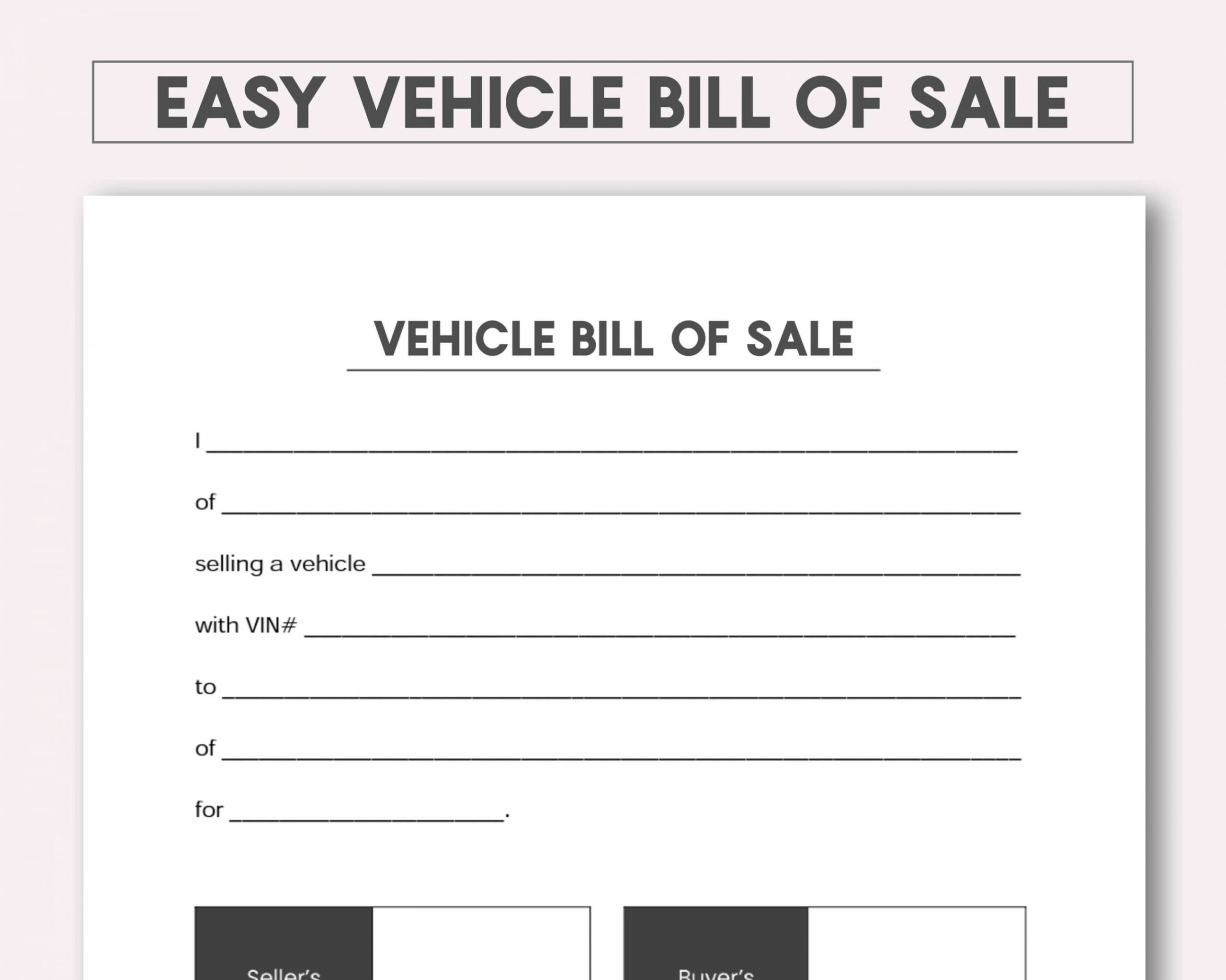 Page vehicle bill of sale - Etsy