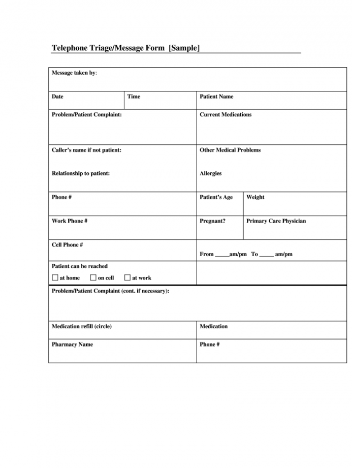 Phone Triage Template - Fill Online, Printable, Fillable, Blank