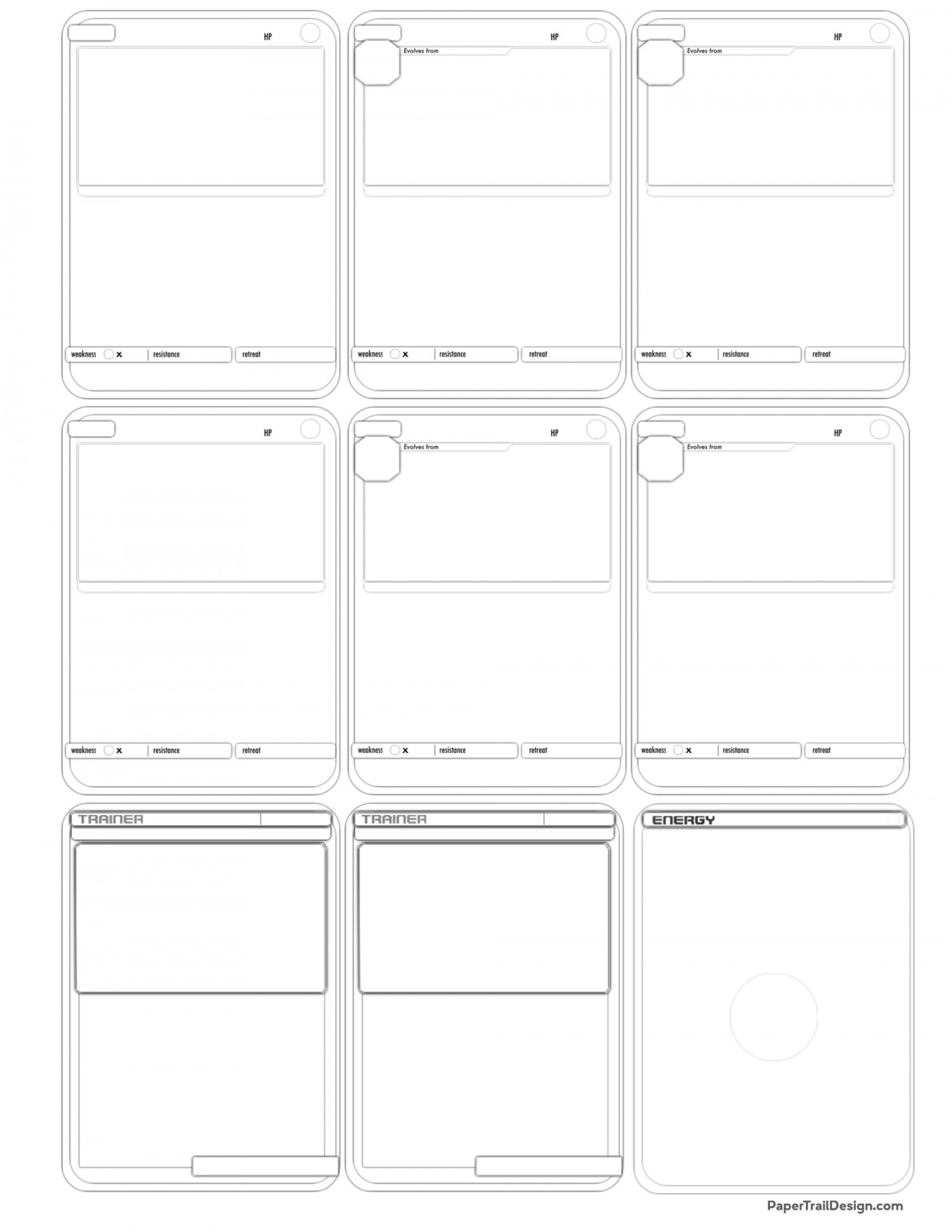 Pokémon Card Template Free Printable - Paper Trail Design