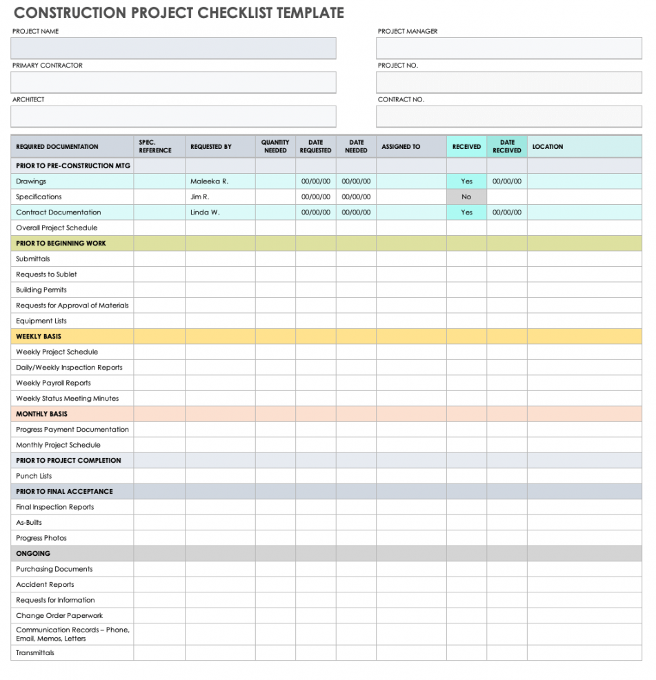 Project Checklist Templates  Smartsheet