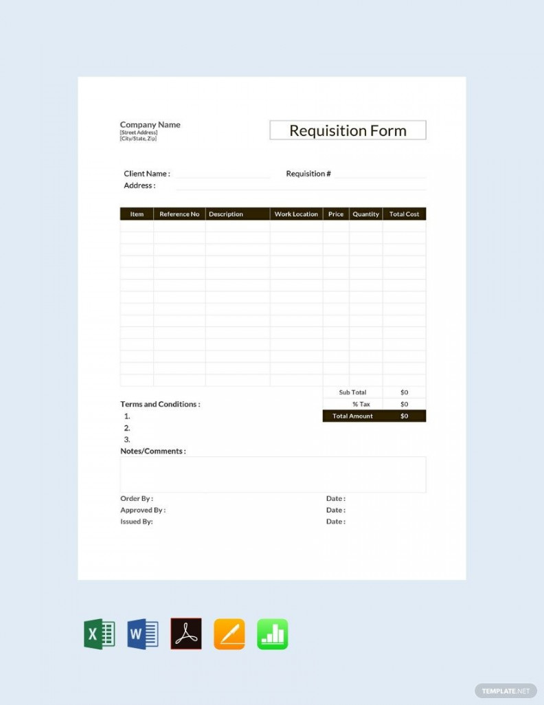 Requisition Form Template - Download in Word, Google Docs, Excel