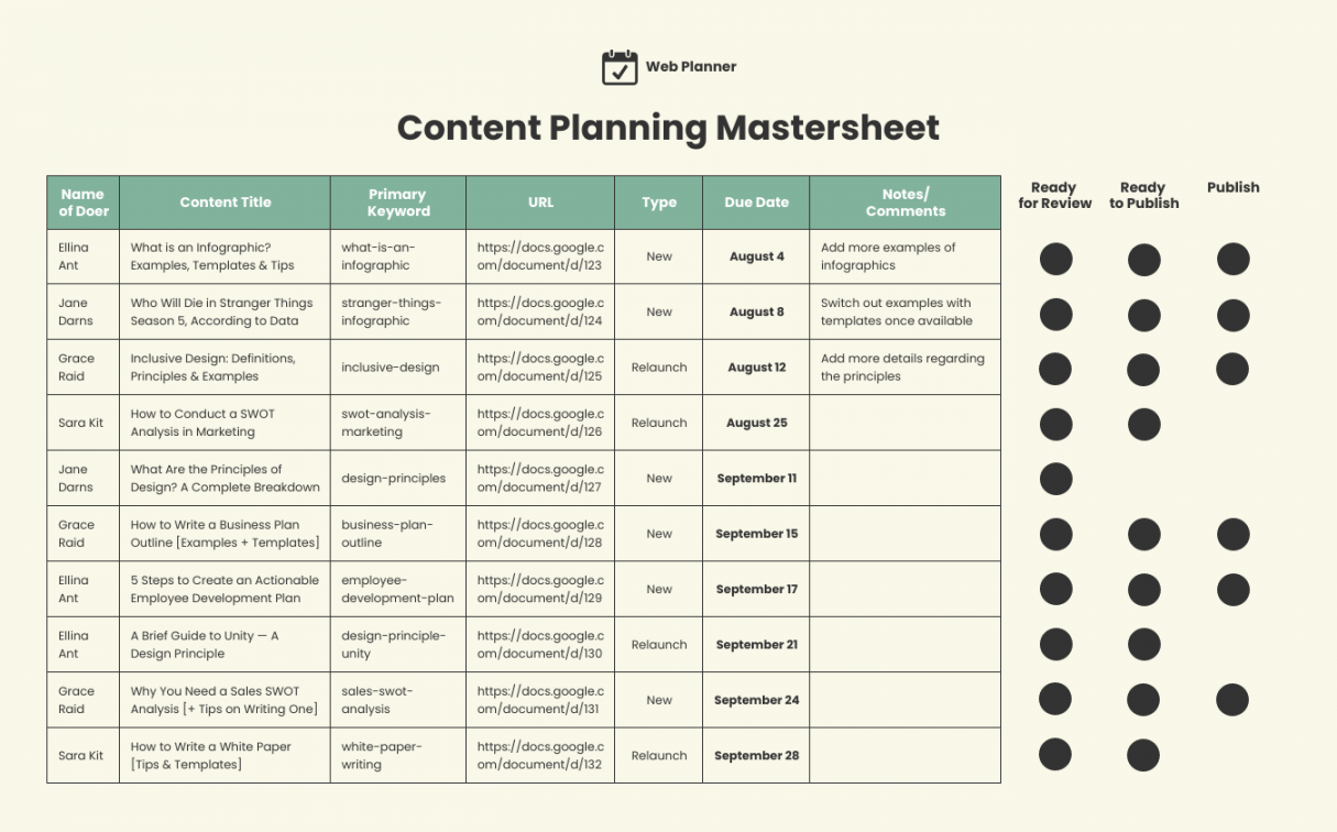 Social Media Content Plan Template - Venngage