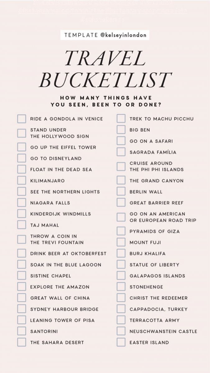 Travel Bucket List Instagram Story Template by @kelseyinlondon