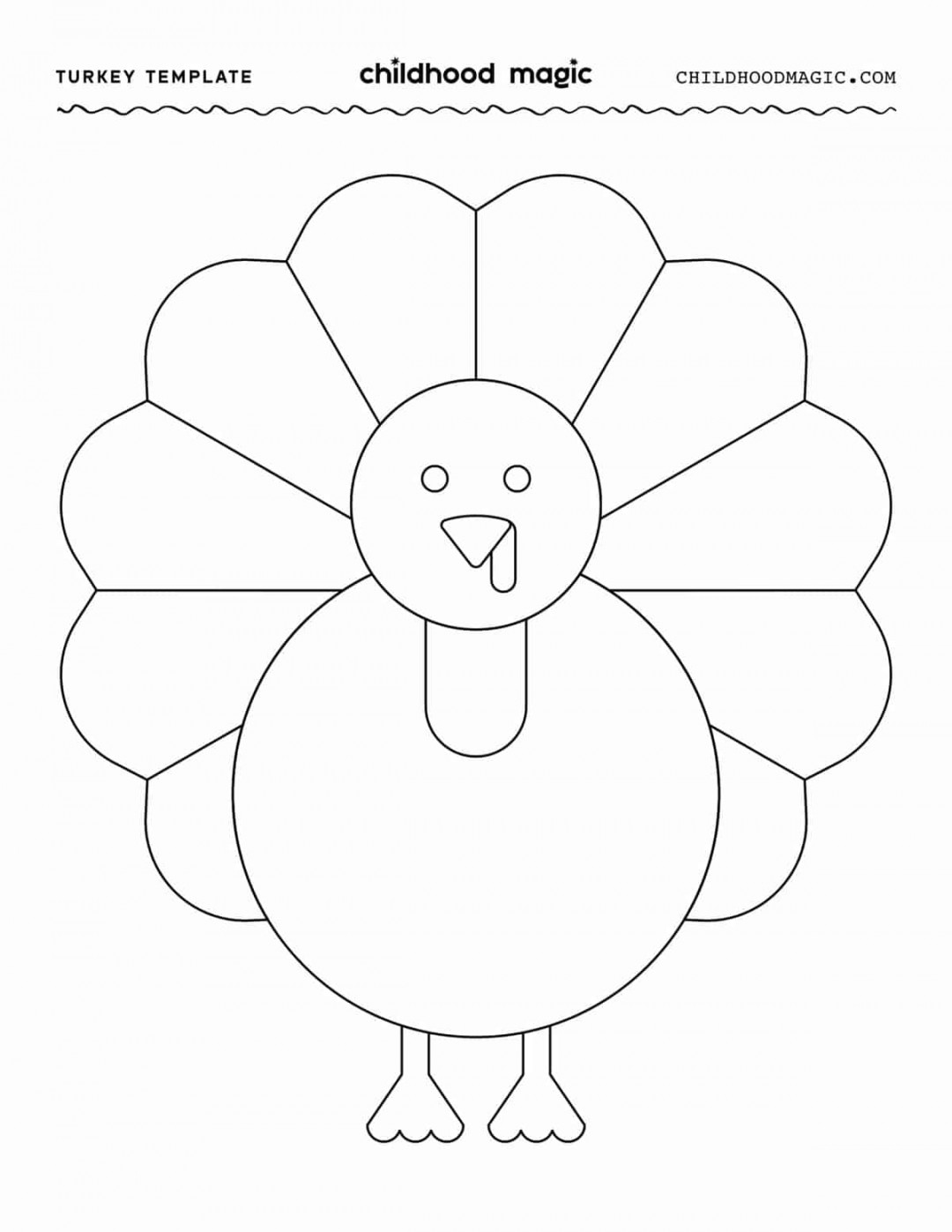 Turkey Template - Free Printable - Childhood Magic