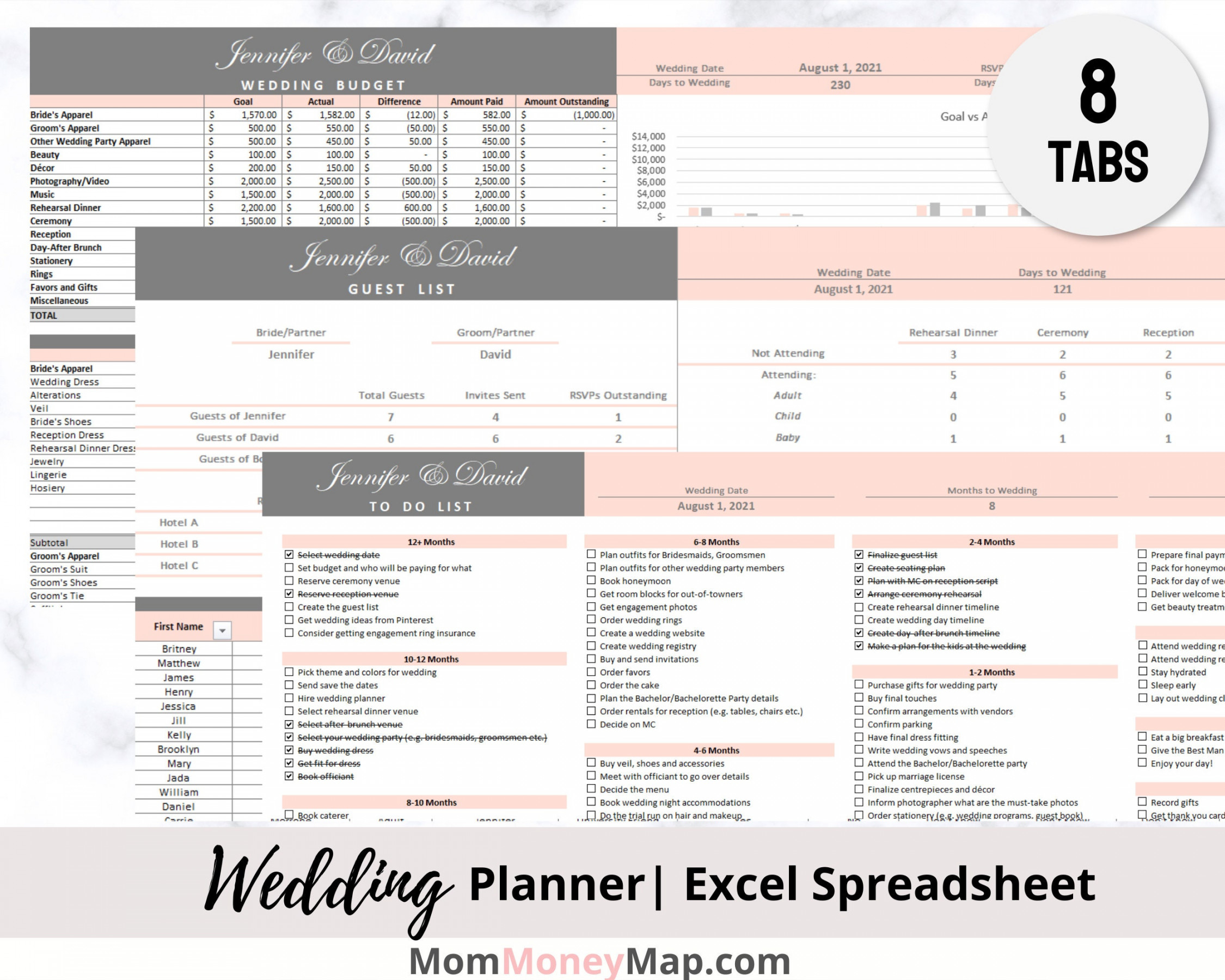 Wedding Planning Excel Spreadsheet Bundle Wedding Planner - Etsy