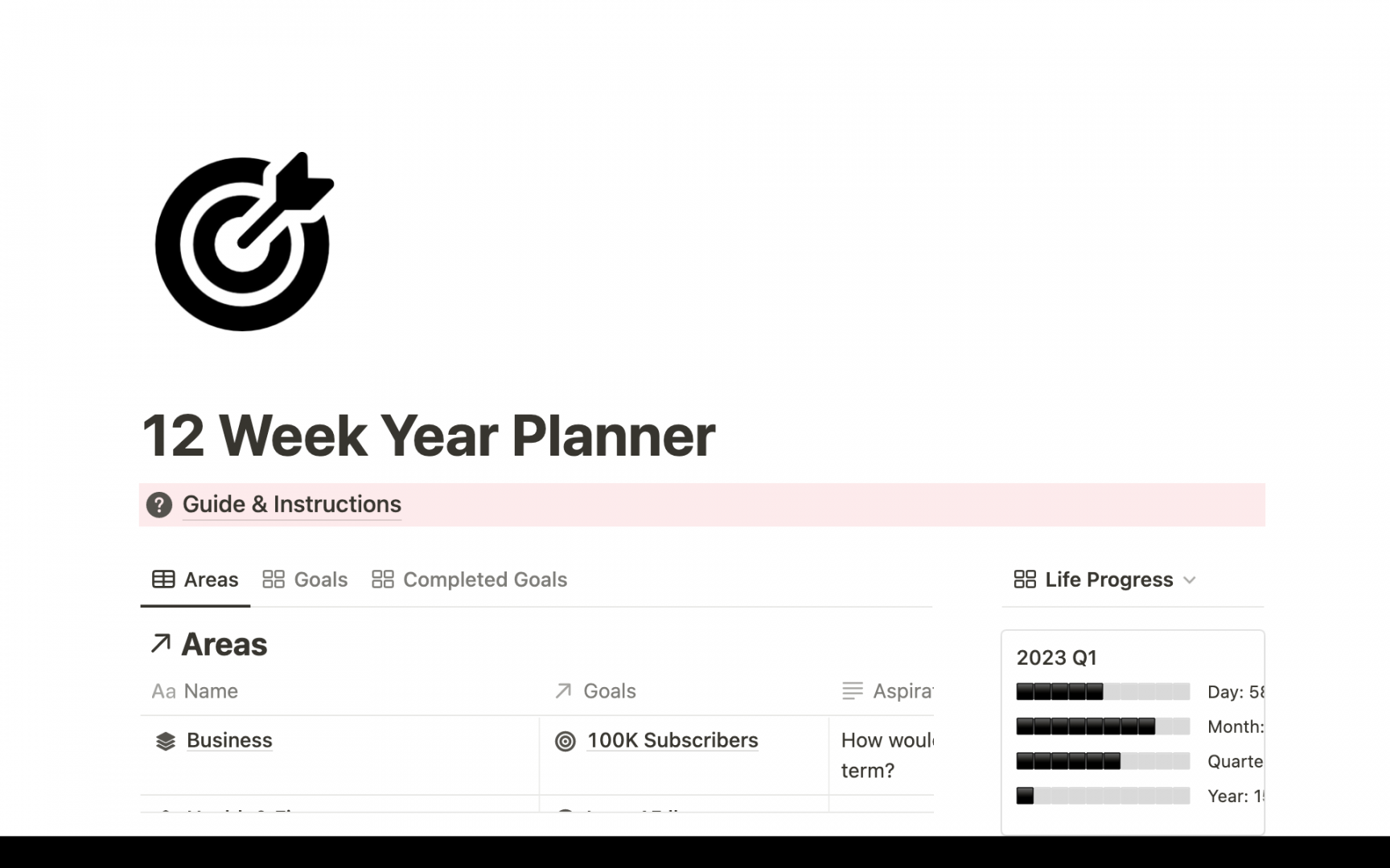 Week Year Planner  Notion Template