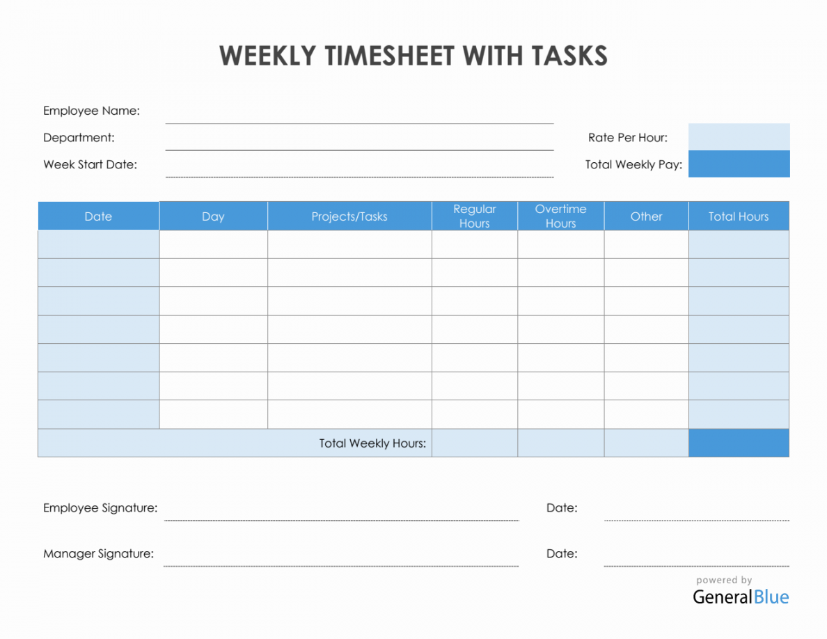 Weekly Timesheet Templates