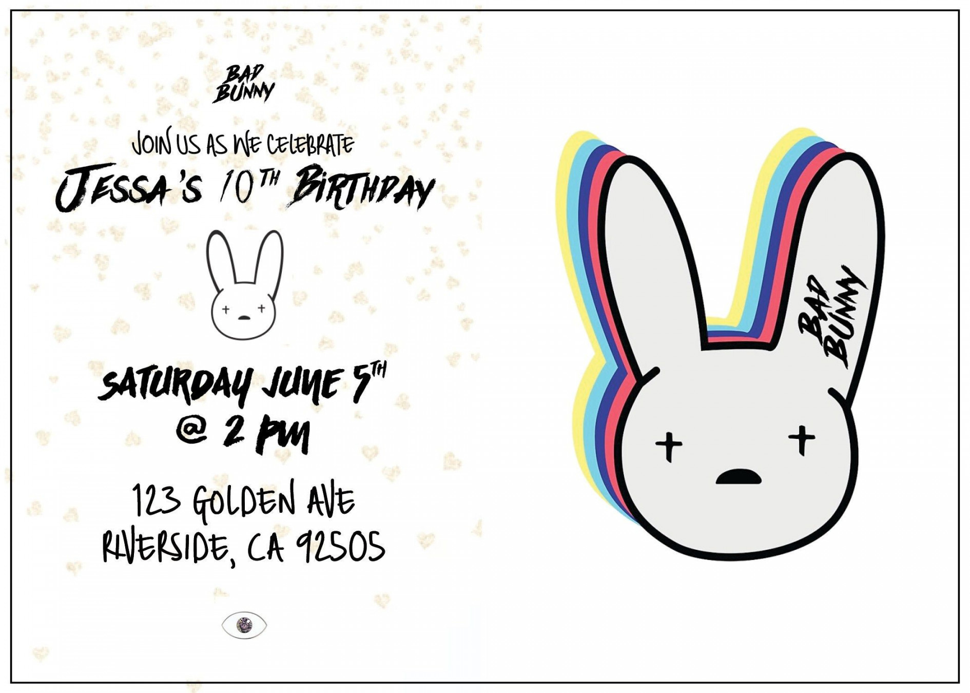 BAD BUNNY Birthday Party Invite Custom Digital DOWNLOAD - Etsy