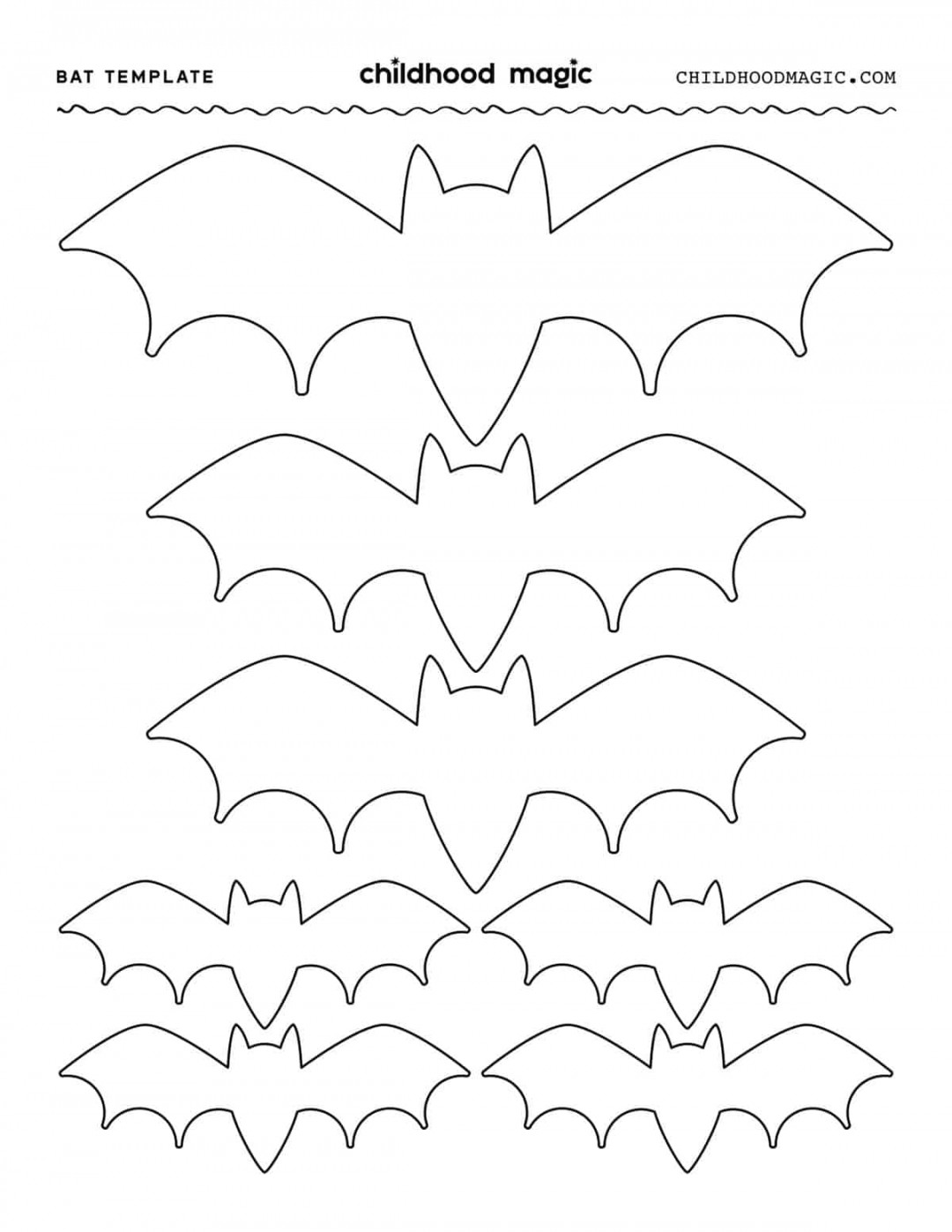 Bat Template - Free Printable - Childhood Magic