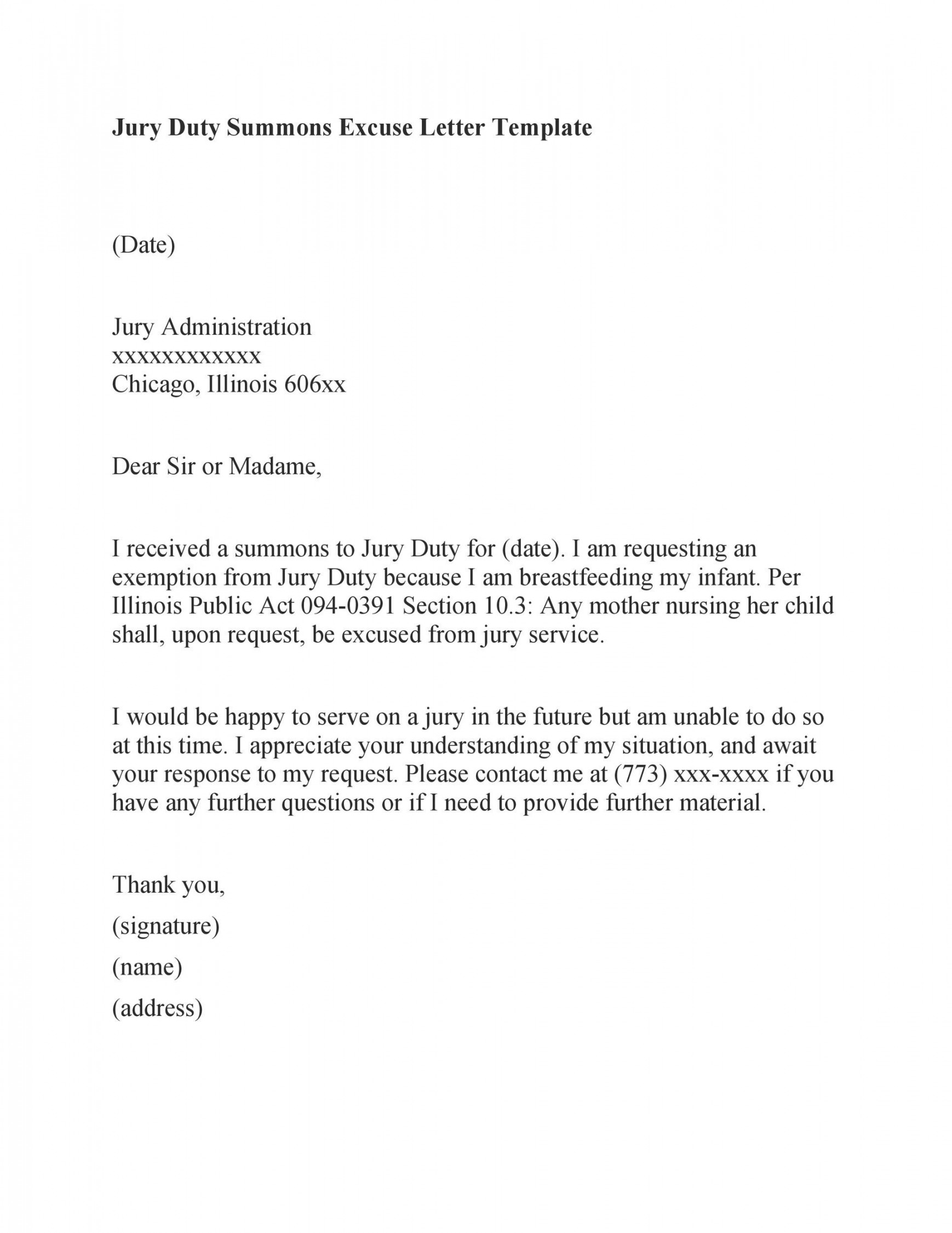 Best Jury Duty Excuse Letters [+Tips] ᐅ TemplateLab