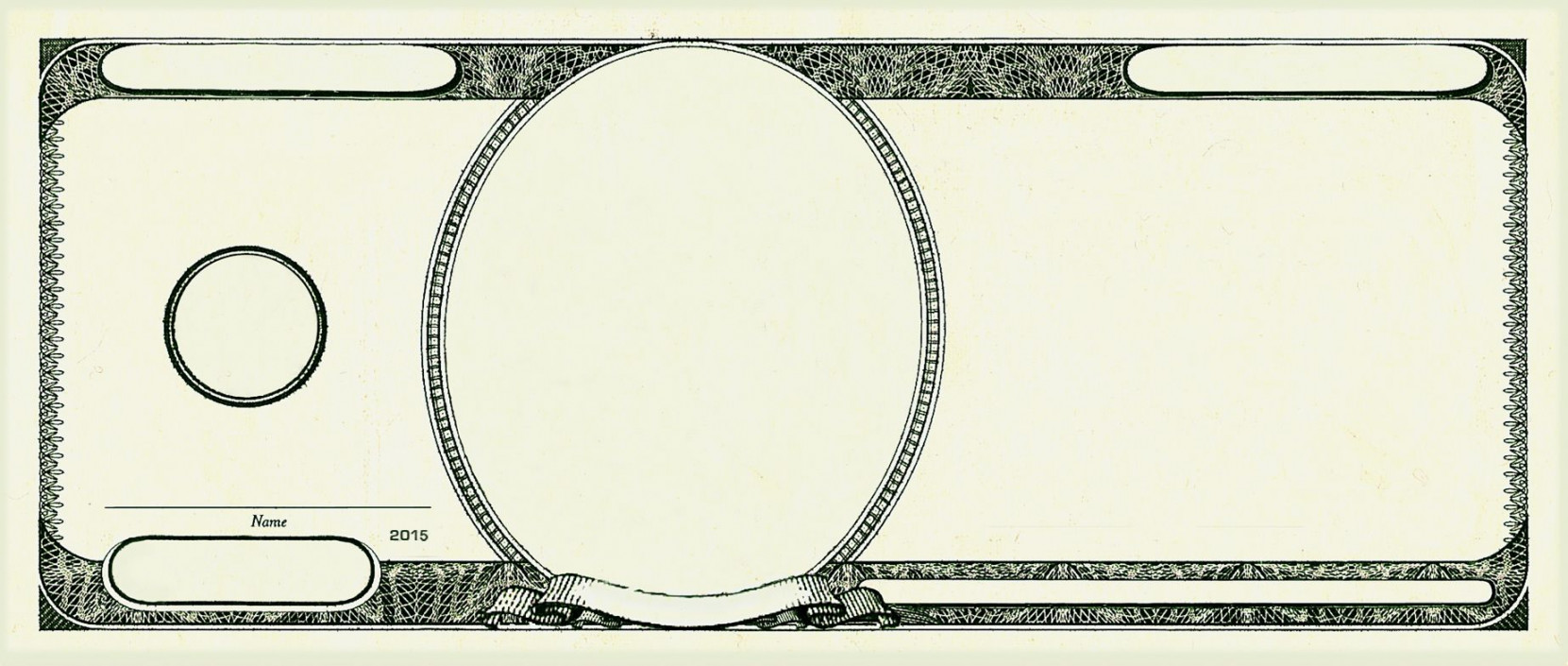 blank Fundred template face  Play money template, Money template