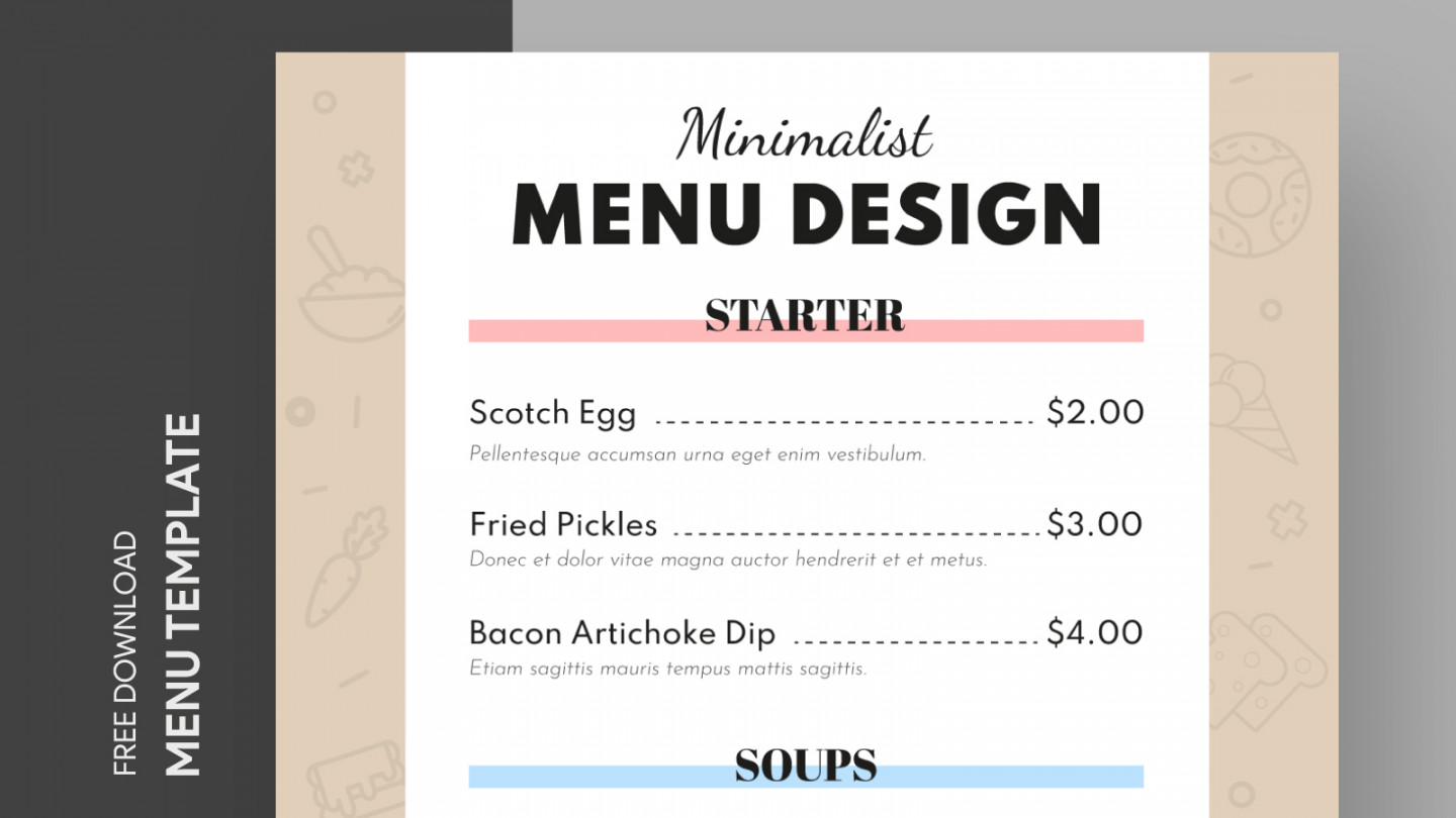 Blank Restaurant Menu Free Google Docs Template - gdoc