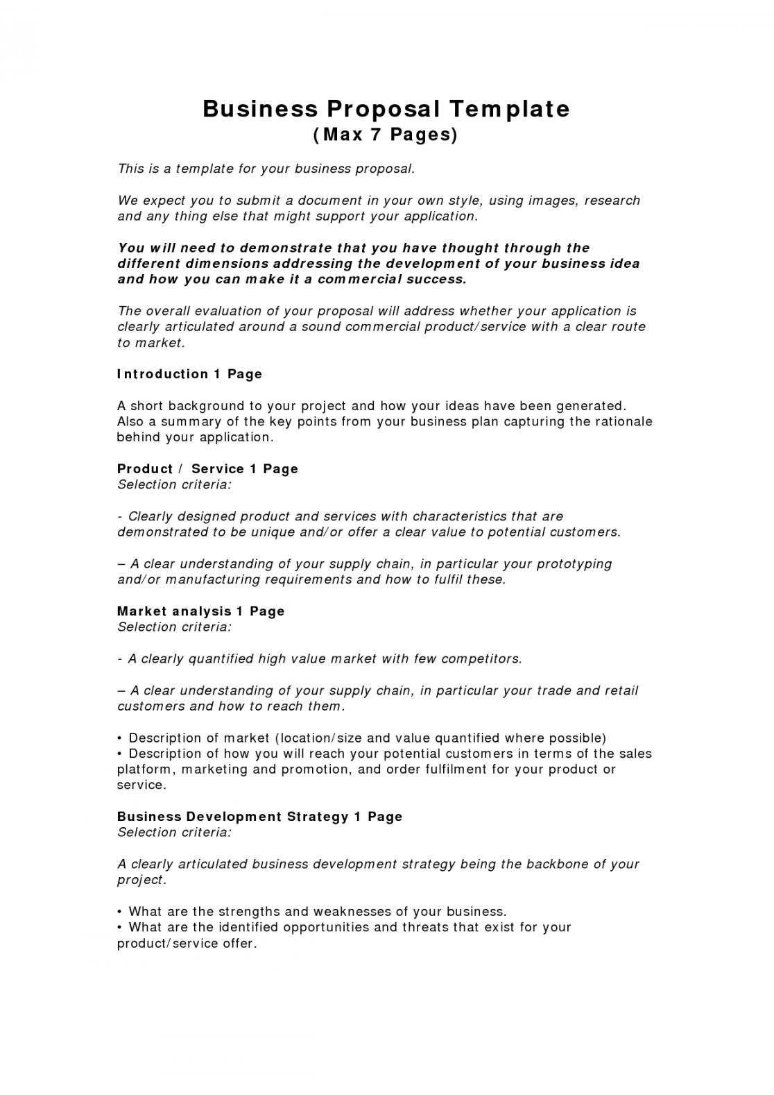 Business Proposal Templates Examples  Business Proposal Template