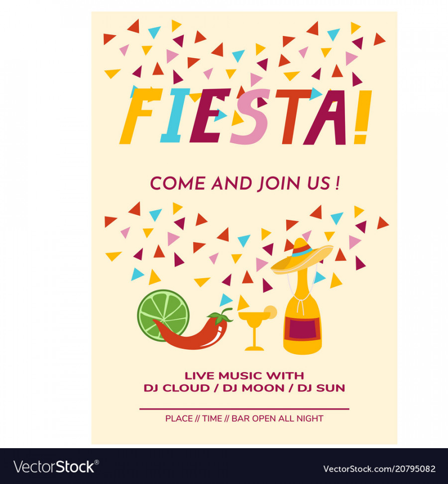 Cinco de mayo flyer template Royalty Free Vector Image