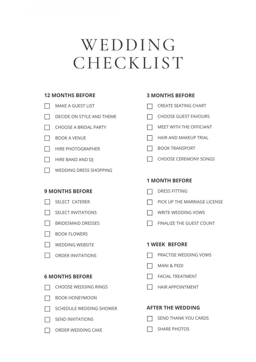 Customize + Wedding Checklist Templates Online - Canva